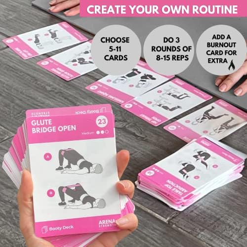 Arena Strength Workout Cards - Instructional Fitness Deck for Booty Band Workouts, Beginner Fitness Guide for Resistance Band Training Exercises at Home. Includes Workout Routines. - Image 2