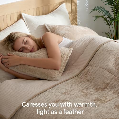 BEDELITE Velvet Quilt Set King Size, Luxury Velvet Comforter Bedding - Image 4