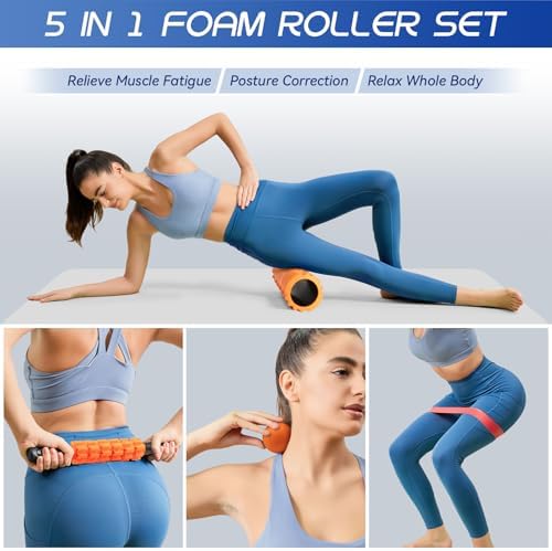 Krightlink 5-in-1 18" Foam Roller Set for Deep Muscle Massage - Image 6