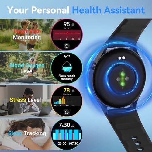 Fitpolo Smart Watch for Men Women,1.3" AMOLED Touchscreen Fitness Tracker, Make/Answer Calls, Heart Rate SpO2 Monitor, 3ATM Waterproof, Sleep & Activity Tracking Smartwatch for Android Phones iPhone - Image 4