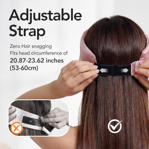 LitBear Silk Sleep Mask for Side Sleeper, Travel, Airplane, Office, Pink - Image 5