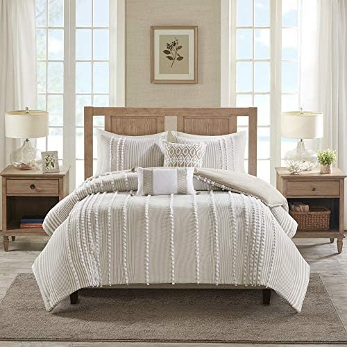 Harbor House Modern Design Decorative Pillow Hypoallergenic Sofa Cushion Lumbar, Back Support, Oblong 12" x 20", Anslee, Cotton Tassel Taupe - Image 3