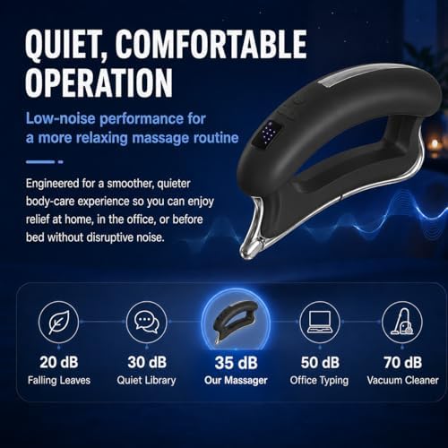 Electric Body Sculpt Massager, Portable Massage Tool with Soothing Heat & Adjustable Vibration, 5 Intensity Levels, Ergonomic for Neck, Shoulder, Back, Waist, Leg Relaxation (Black) - Image 7