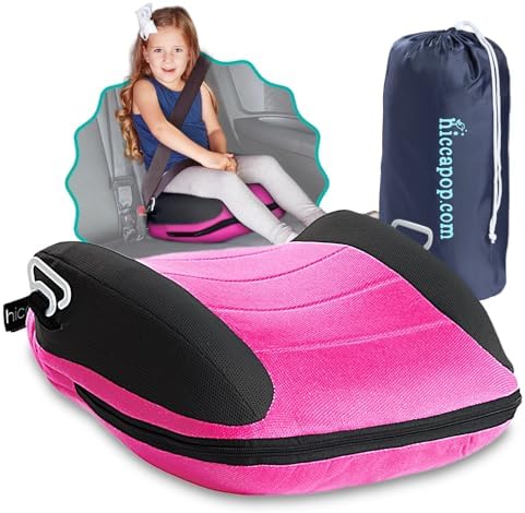 UberBoost Inflatable Booster Seat for Car, Travel Booster Seat, Pink/Black by hiccapop
