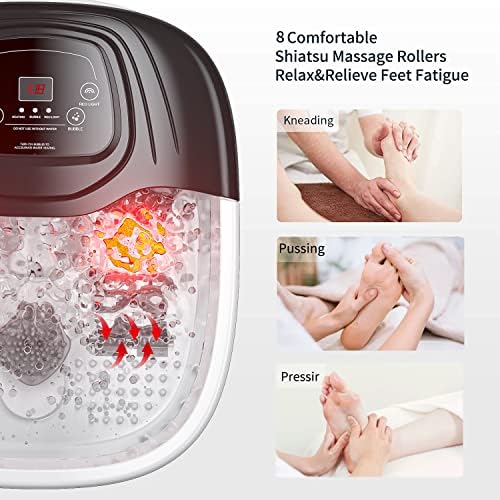 RIGHTMELL Foot Spa Bath Massager with Heat, Bubble and Vibration, Digital Temperature Control, Pedicure Foot Soaker with 8 Rollers for Soothe and Comfort Feet - Image 2