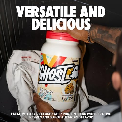 GHOST Whey Protein Powder, Chocolate Chip Cookies - 2.2LB, 25G of Protein - Image 2