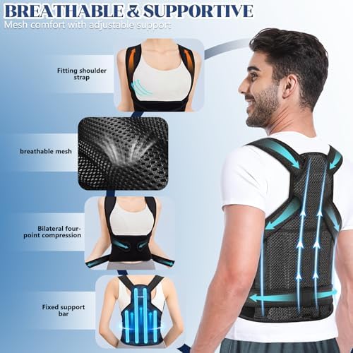 Posture Corrector for Men & Women, Full Back Brace & Straightener - Image 4