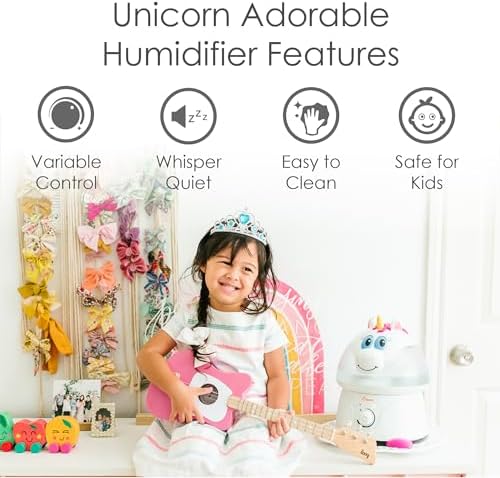Crane Unicorn Ultrasonic Cool Mist Humidifier with Auto Shut-Off, For Baby Nursery and Kids Room, 1 Gallon Tank, Animal Humidifier For Kids Room - Image 3