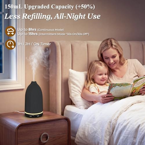 URPOWER 150mL Essential Oil Diffuser Ultrasonic Cool Mist Humidifier - Image 2