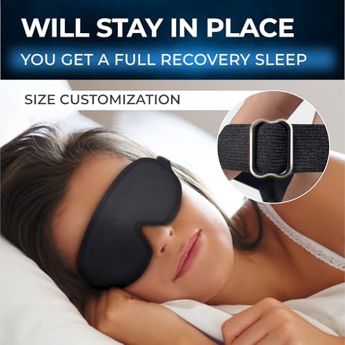 Peace&Quiet | PQ Sleep Mask for Side Sleepers - 3D Contoured Light Blocking Sleeping Mask for Women and Men, Lightweight & Soft Eye Shade Cover for Deep Rest, Premium Quality (Black) - Image 5