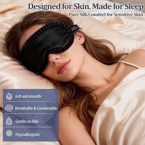 Silk Sleep Mask for Women, 100% Mulberry Silk Eye Mask for Sleeping - Image 5