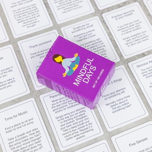 100 Mindful Days - Daily Mindful Activity Cards – Self-Care & Gratitude Prompts for All Ages | Portable Travel Deck for Mental Wellness, Focus & Stress Relief - Image 6
