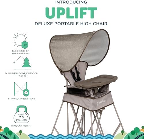 Baby Delight Go with Me Uplift Deluxe Portable High Chair, Sandstone - Image 2
