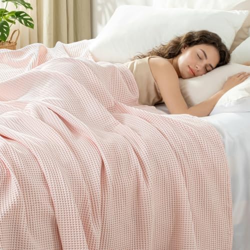 Exclusivo Mezcla 100% Cotton Oversized Waffle Throw Blanket for Couch Sofa - Image 3