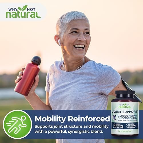 Why Not Natural Glucosamine Chondroitin, MSM, Joint Support Supplements - Knee Pain Joints Health Suppplement - Image 6