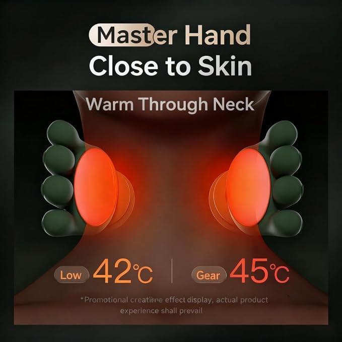 Bionic Heated Massager, Green, Portable Shiatsu Neck and Back - Image 4