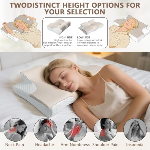 Memory Foam Pillows, Cervical Pillow for Neck & Shoulder Pain Relief - Image 3
