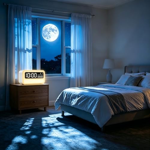 4-in-1 Night Light for Kids Adults, White Noise Sound Machine with 24 Soothing Sounds Portable Rechargeable Adjustable Brightness Light, Bluetooth Speaker Time Display, App Control - Image 2