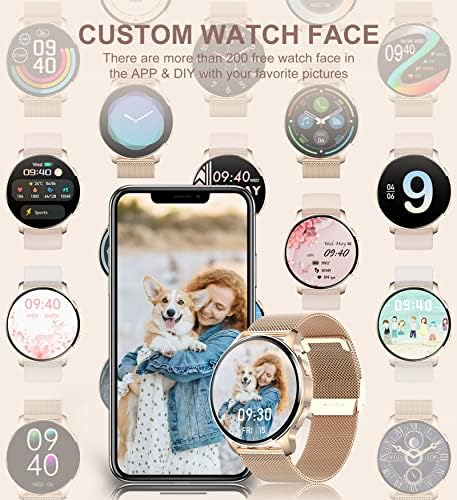 Iaret Smart Watch for Women (Answer/Make Call), Fitness Tracker for Android and iOS Phones Waterproof Smartwatch with 1.32" HD Full Touch Screen AI Voice Control Heart Rate Sleep Monitor Pedometer - Image 3