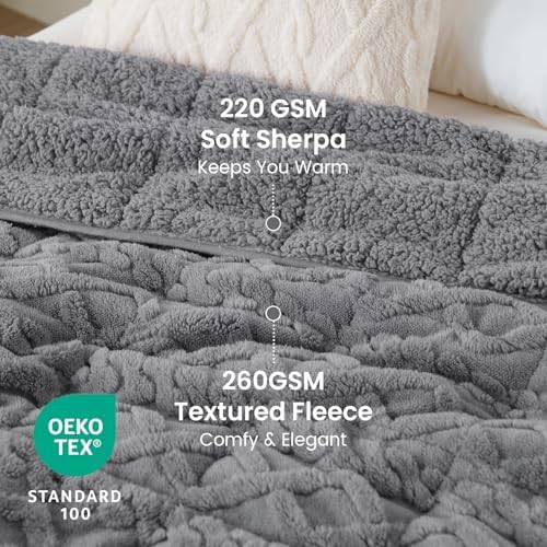 Drewin Weighted Blanket Queen Size 15lbs for Adults,Grey,60 x 80 inches - Image 3