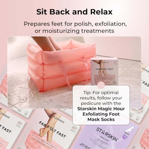 STARSKIN Inflatable Pedicure Bath, Compact & Portable, Spa-worthy pedicure experience, prepare feet for polish, exfoliation or moisturizing treatments, Fab Feet Fast, 1 Bath - Image 7