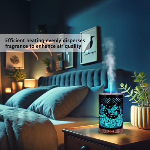 Essential Oil Diffuser 120ML Metal Aromatherapy Diffuser with Timer, Cool Mist Humidifier with Auto Shut-Off & 7 Color Lights for Home Office Spa (Bird) - Image 3