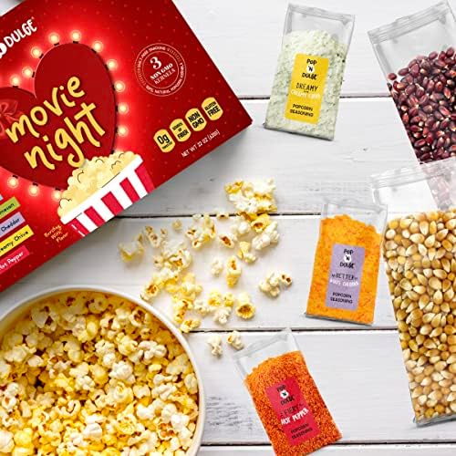 Gourmet Popcorn Gift Set, Movie Night Gifts Baskets 10 Piece Set, Non-GMO - Image 3