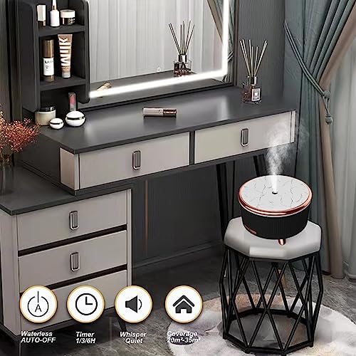 Diffusers for Essential Oils Large Room, 500ml Aromatherapy Diffuser Cool Mist Humidifier with Remote Control,7 Colors Lights & 4 Mist Mode Waterless Auto Off for Women Office Home - Image 2