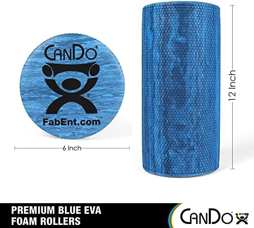 CanDo Premium Blue Marble EVA Foam Roller for Muscle Restoration, Massage Therapy, Sport Recovery and Physical Therapy 6" x 12" Round - Image 2