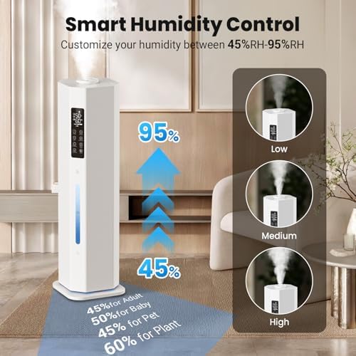 Home Humidifier for Large Room, 2.38Gal Top Fill Cool Mist,500ft² - Image 4
