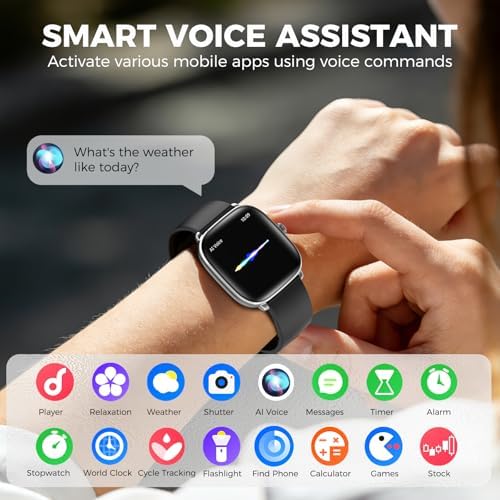 BRIBEJAT Smart Watches for Women Men, 1.75” AMOLED Touchscreen, Bluetooth Calling, Heart Rate/SpO2/Sleep Monitor, 10 Day Battery, IP68 Waterproof Finess Watch Compatible with iPhone Android (Silver) - Image 5