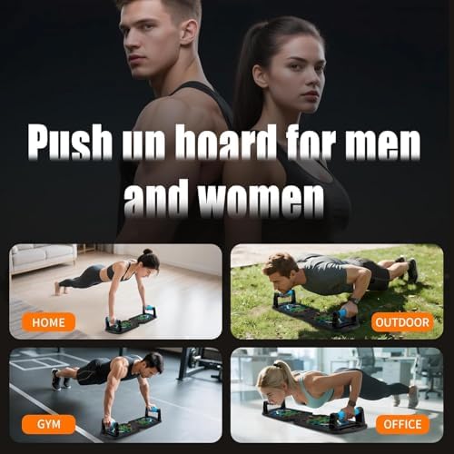 Push Up Board for Men - 15-in-1 Foldable Pushup Board with Push Up Bar, Handles & Bands, Portable Home Gym & Workout Equipment for Chest Exercise, for Teen Boys 16-18 & Gym Lovers - Image 6