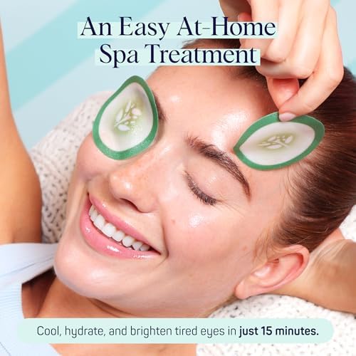 SpaLife Cooling Cucumber Eye Pads | Spa Gifts & Korean Dark Circles & Puffy Eyes Treatment | Nourishing Cucumber Eye Pads | Eye Mask for Puffy Eyes Daily Depuffing Eye Patches | 4 Packs of 12 - Image 4