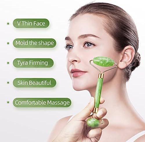 AECW 3-in-1 Natural Jade Roller and Gua Sha Set for Face and Eye Ice Roller Facial Cooling Massage Roller - Image 3