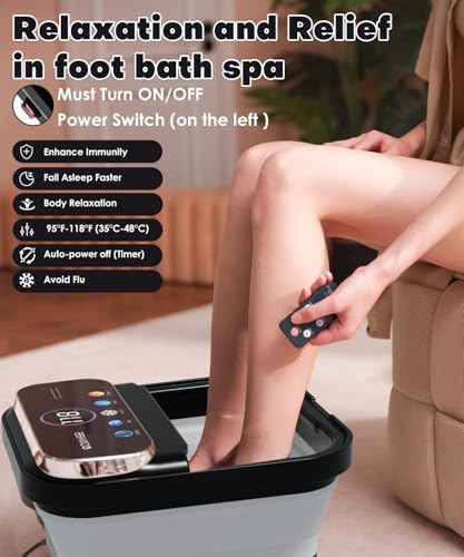 OOAMBB Collapsible Foot Spa Bath with Remote Control,Heat,Bubble,Timer - Image 2