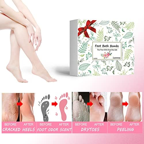 Lanwexy Bath Foot Bombs, 32 Pack Foot Soak with Bath Salt and Tea Tree Oil. Organic Natural Handmade Aroma Pure Essential Oil Bubble Foot Balls for Feet Callus, Dry Cracked, Stubborn Feet Odor Scent. - Image 2