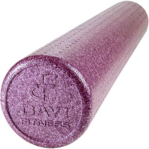 Day 1 Fitness High Density Muscle Foam Rollers - Sports Massage Rollers for Stretching, Physical Therapy, Deep Tissue, Myofascial Release - Ideal for Exercise and Pain Relief – Solid Purple, 36” by Day+1+Fitness