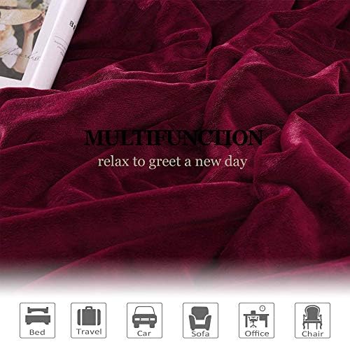 NANPIPER Sherpa Blanket Twin Thick Warm Blanket for Winter, Super Soft Fuzzy Flannel Fleece/Wool Like Reversible Velvet Plush (Wine Red, Twin Size 60"x80") - Image 6