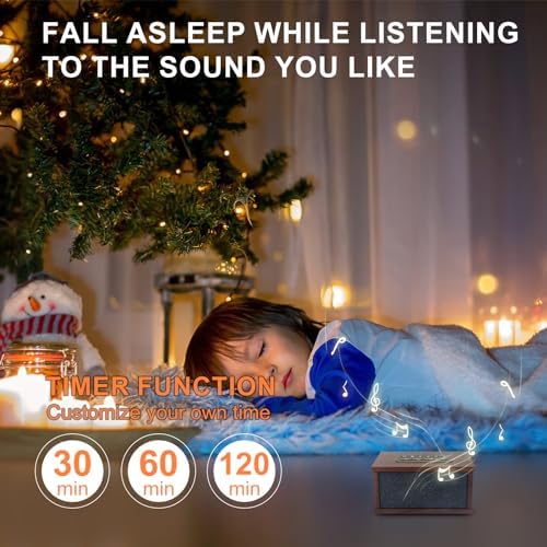 White Noise Sound Machine, Portable Sound Machine with 70 Soothing Sounds, 3 Timer Memory Function 30 Volume Levels Sleep Machines for Baby Kids Adult Home Office Travel, Black - Image 5