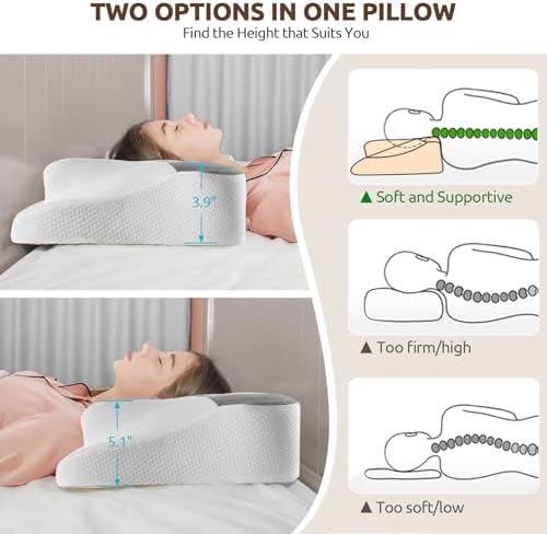 DONAMA Cervical Neck Pillow for Pain Relief,Odorless Contour Memory Foam Pillows with Cooling Pillowcase Cozy Sleeping, Orthopedic Ergonomic Bed Pillows for Side Back Stomach Sleepers - Image 4