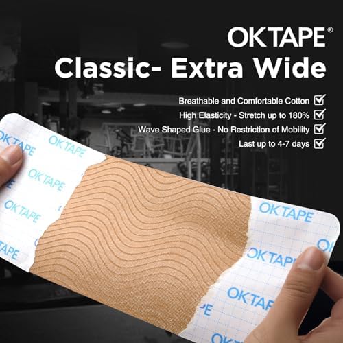 OK TAPE Extra Wide Kinesiology Tape, Precut Strips, Elastic Physical Therapy Athletic Tape for Pain Relief & Joint Support, Latex Free | Back, Shoulder, Knee (4" x 10" - 10Pcs) Purple (Pack of 2) - Image 3