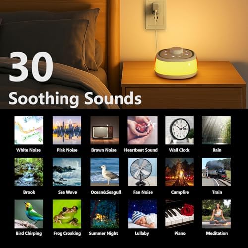 DONOW White Noise Sound Machine for Baby Adults with 30 Soothing Sounds - Image 2