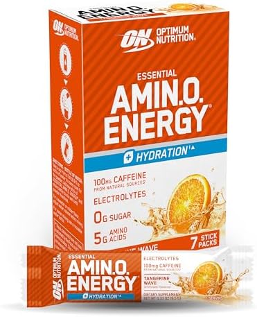 Optimum Nutrition Amino Energy Plus Focus Stick Packs, Tangerine Wave, 7Ct by OPTIMUMNUTRITION