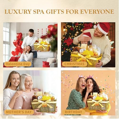 Gift Basket for Women, 18Pcs Honey Almond Milk Bath and Body Gift Basket - Image 6