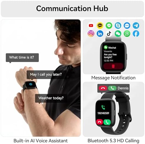 Smart Watch with Alexa Built-in, 1.83" HD Bluetooth Calling Fitness Tracker - Image 3