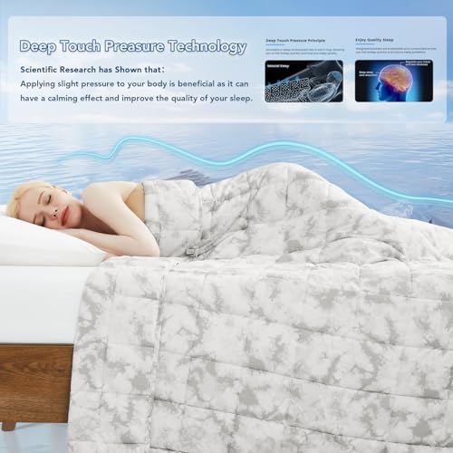 Topcee Weighted Blanket for Adults (15 lbs, 60" x 80") Queen Size Soft Cooling Heavy Blanket Sleeping, Apply to 130-160 lbs Body, Thick Breathable Blanket with Glass Bead, Easy Care - Image 3