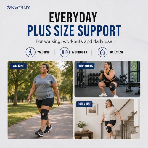 Nvorliy Plus Size Knee Sleeve for Large Legs, Fit Women and Men (6XL) - Image 6