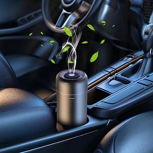 SEEDSEEL Car Aromatherapy Diffusers for Essential Oils，Mini USB Air Scent Small Humidifier with 7-LED Color Changing for Car Room Home Office Bedroom by SEEDSEEL