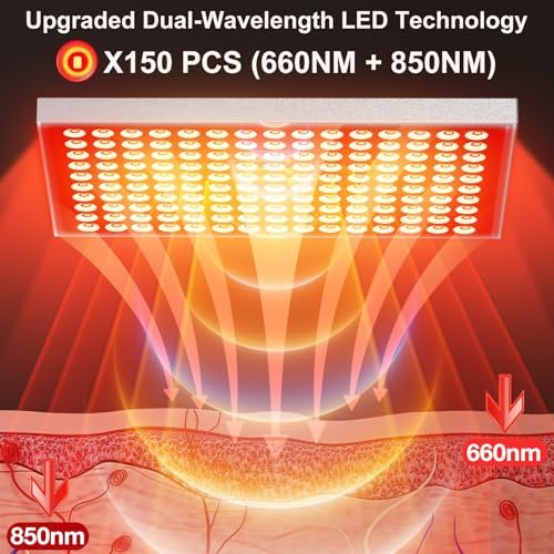 Red Light Therapy for Body: Infrared Light Therapy Panel Lamp with Stand, 660nm Deep Red and 850nm Near Infrared LED Device at Home for Face and Body - Image 4