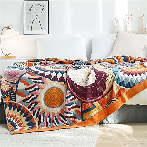 MSGKV Boho Throw Blanket 50"x60" Summer Cotton Colorful World Blanket - Image 5